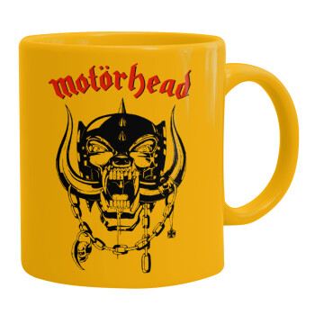 motorhead, Ceramic coffee mug yellow, 330ml