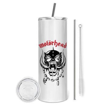 motorhead, Eco friendly stainless steel tumbler 600ml, with metal straw & cleaning brush