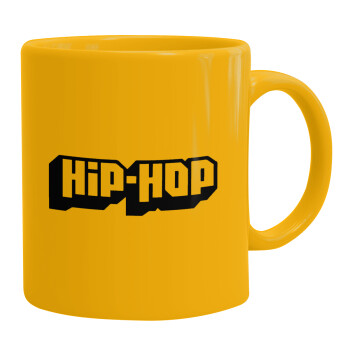 hiphop, Ceramic coffee mug yellow, 330ml (1pcs)