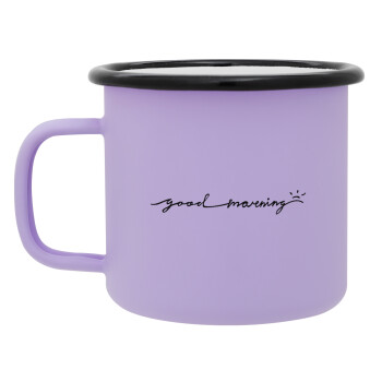 Good morning, Κούπα Μεταλλική εμαγιέ ΜΑΤ Light Pastel Purple 360ml