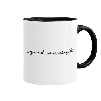 Good morning, Mug colored black, ceramic, 330ml