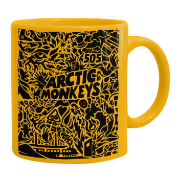 Arctic Monkeys, Ceramic coffee mug yellow, 330ml (1pcs)