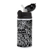 Children's hot water bottle, stainless steel, with safety straw, Black (360ml) BPA-FREE