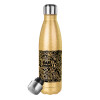 Glitter gold stainless steel thermos bottle, double-walled, 500ml