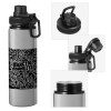 Metallic water bottle with safety cap, 850ml aluminum