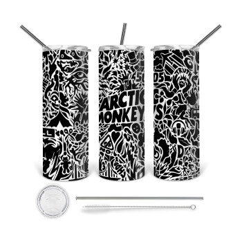 Arctic Monkeys, 360 Eco friendly stainless steel tumbler 600ml, with metal straw & cleaning brush
