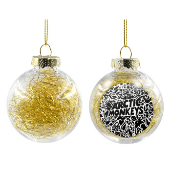 Arctic Monkeys, Transparent Christmas tree ball ornament with gold filling 8cm