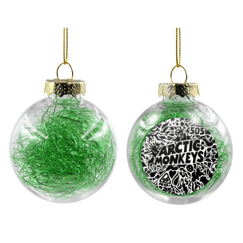 Arctic Monkeys, Transparent Christmas tree ball ornament with green filling 8cm