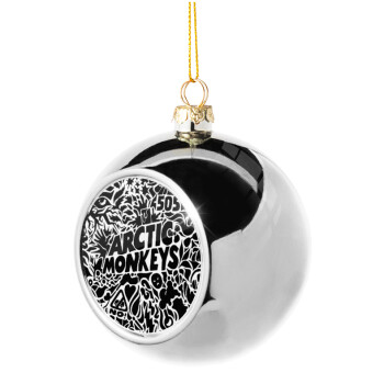 Arctic Monkeys, Silver 8cm Christmas tree ball ornament