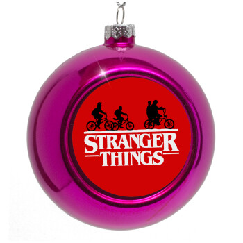 Stranger Things red, Στολίδι Χριστουγεννιάτικη μπάλα δένδρου Μωβ 8cm