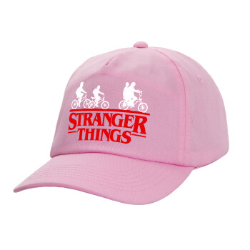 Stranger Things red, Καπέλο Ενηλίκων Baseball, 100% Βαμβακερό,  ΡΟΖ (ΒΑΜΒΑΚΕΡΟ, ΕΝΗΛΙΚΩΝ, UNISEX, ONE SIZE)