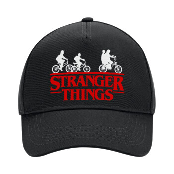 Stranger Things red, Καπέλο Ενηλίκων Ultimate ΜΑΥΡΟ, (100% ΒΑΜΒΑΚΕΡΟ DRILL, ΕΝΗΛΙΚΩΝ, UNISEX, ONE SIZE)