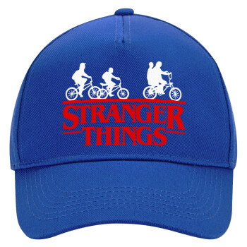 Stranger Things red, Καπέλο Ενηλίκων Ultimate ΜΠΛΕ, (100% ΒΑΜΒΑΚΕΡΟ DRILL, ΕΝΗΛΙΚΩΝ, UNISEX, ONE SIZE)