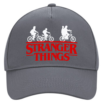 Stranger Things red, Καπέλο Ενηλίκων Ultimate Γκρι, (100% ΒΑΜΒΑΚΕΡΟ DRILL, ΕΝΗΛΙΚΩΝ, UNISEX, ONE SIZE)