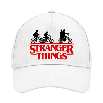 Stranger Things red, Καπέλο Ενηλίκων Baseball, Drill, Λευκό (100% ΒΑΜΒΑΚΕΡΟ, ΕΝΗΛΙΚΩΝ, UNISEX, ONE SIZE)