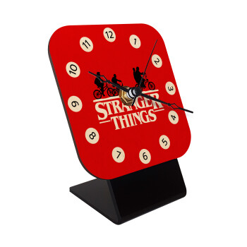 Stranger Things red, Quartz Table clock in natural wood (10cm)