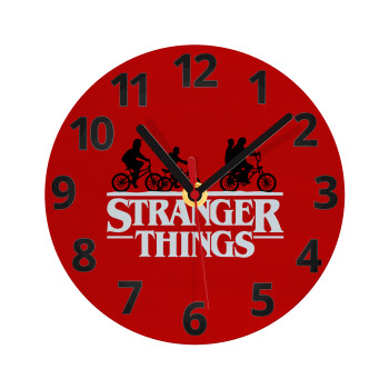 Stranger Things red, Ρολόι τοίχου γυάλινο (20cm)