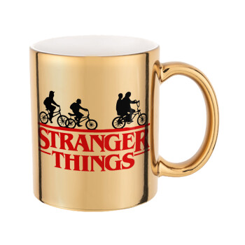 Stranger Things red, Mug ceramic, gold mirror, 330ml