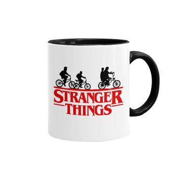 Stranger Things red, Mug colored black, ceramic, 330ml