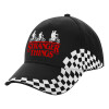 Adult Ultimate BLACK RACING Cap, (100% COTTON DRILL, ADULT, UNISEX, ONE SIZE)