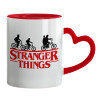 Mug heart red handle, ceramic, 330ml