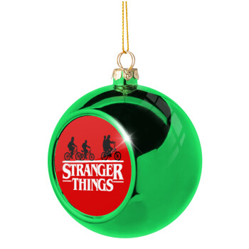 Stranger Things red, Στολίδι Χριστουγεννιάτικη μπάλα δένδρου Πράσινη 8cm