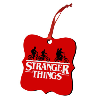 Stranger Things red, Christmas ornament polygon wooden 7.5cm