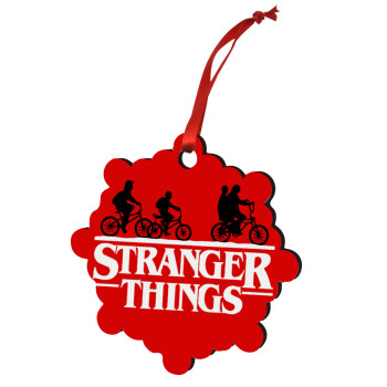 Stranger Things red, Στολίδι Χριστουγεννιάτικο στολίδι snowflake ξύλινο 7.5cm