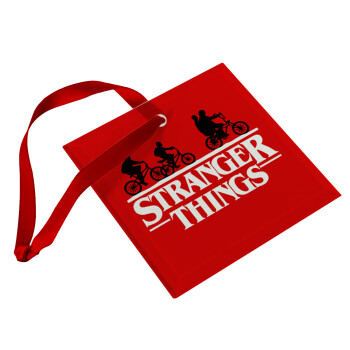 Stranger Things red, Christmas ornament, glass square ornament 9x9cm