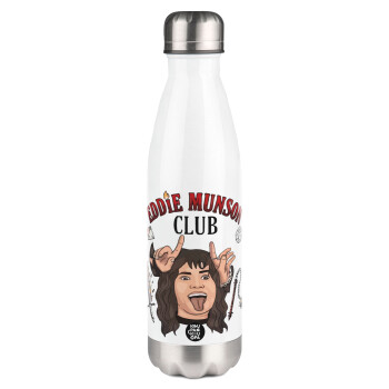 Eddie Munson, Hellfire CLub, Stranger Things, Metal mug thermos White (Stainless steel), double wall, 500ml