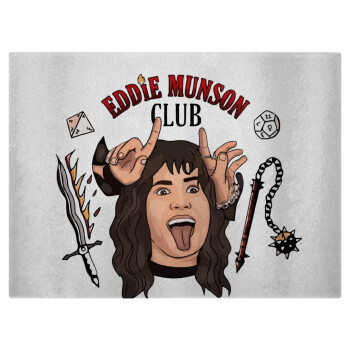 Eddie Munson, Hellfire CLub, Stranger Things, Επιφάνεια κοπής γυάλινη (38x28cm)