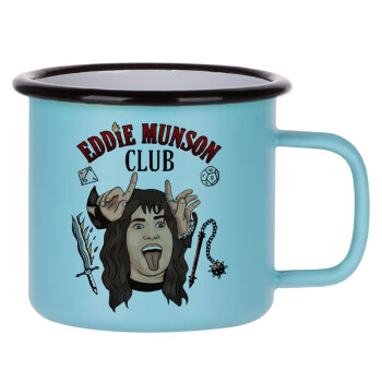 Eddie Munson, Hellfire CLub, Stranger Things, Κούπα Μεταλλική εμαγιέ ΜΑΤ σιέλ 360ml