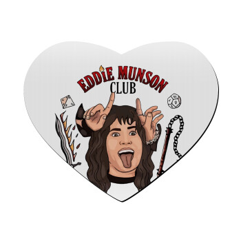 Eddie Munson, Hellfire CLub, Stranger Things, Mousepad heart 23x20cm