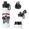 Metal water bottle with safety cap, aluminum 850ml