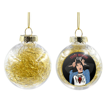 Eddie Munson, Transparent Christmas tree ball ornament with gold filling 8cm