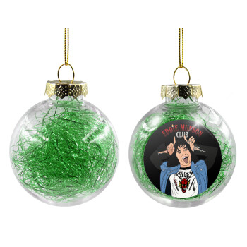 Eddie Munson, Transparent Christmas tree ball ornament with green filling 8cm