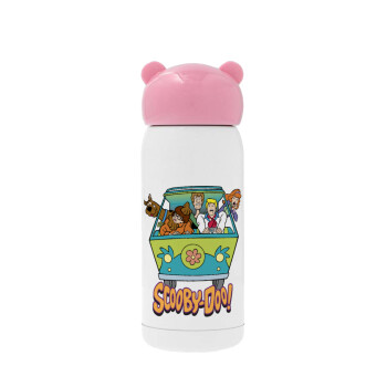 Scooby Doo car, Pink stainless steel thermal flask, 320ml