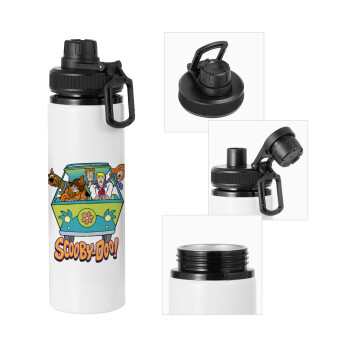 Scooby Doo car, Metal water bottle with safety cap, aluminum 850ml