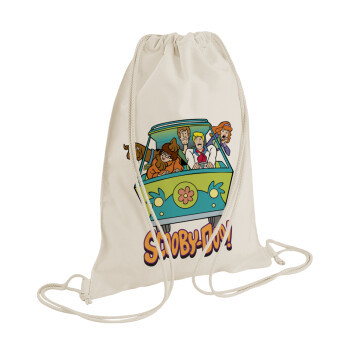 Scooby Doo car, Τσάντα πλάτης πουγκί GYMBAG natural (28x40cm)