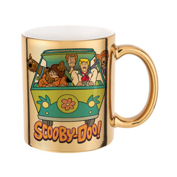 Scooby Doo car, Mug ceramic, gold mirror, 330ml