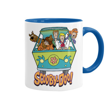 Scooby Doo car, Mug colored blue, ceramic, 330ml