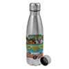 Metallic water bottle, stainless steel, 750ml