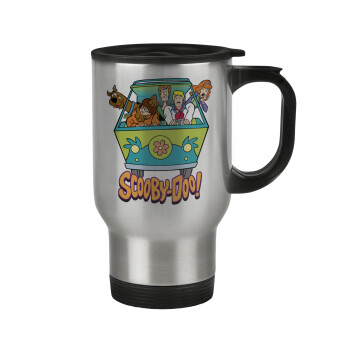 Scooby Doo car, Stainless steel travel mug with lid, double wall 450ml