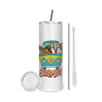 Scooby Doo car, Eco friendly stainless steel tumbler 600ml, with metal straw & cleaning brush