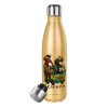 Glitter gold stainless steel thermos bottle, double-walled, 500ml