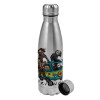 Metallic water bottle, stainless steel, 750ml