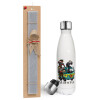 Easter candle, metallic white thermos bottle (500ml) & aromatic flat candle (30cm) (GRAY)