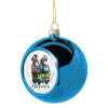 Blue Christmas tree ball ornament 8cm