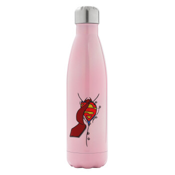 SuperDad, Metal mug thermos Pink Iridiscent (Stainless steel), double wall, 500ml