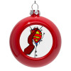 Red Christmas tree ornament bauble 8cm